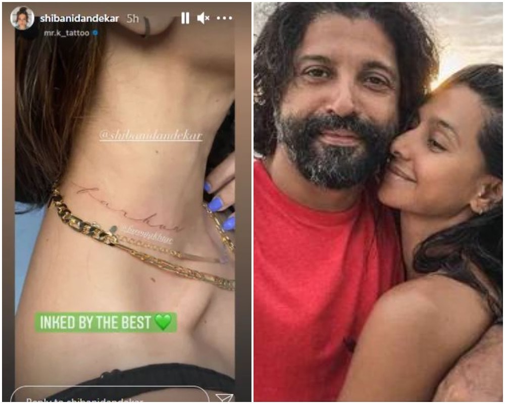 Shibani Dandekar, who celebrated her birthday on Friday, got a new tattoo of Farhan Akhtar's name.