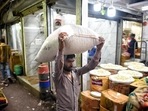 Katra Ishwar Bhawan in Khari Baoli has hundreds dry fruit importers, who have long business ties with Afghanistan. (Sanchit Khanna/HT) Katra Ishwar Bhawan in Khari Baoli has hundreds dry fruit importers, who have long business ties with Afghanistan. (Sanchit Khanna/HT)