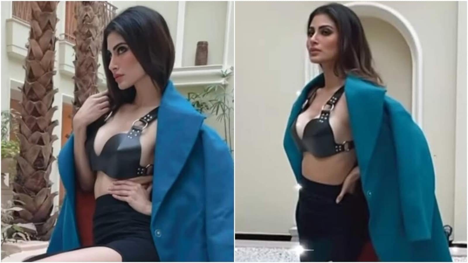 Mouni Roy Xnxx - Mouni Roy is sensational in leather bralette and thigh-slit skirt in BTS  video from shoot | Fashion Trends - Hindustan Times