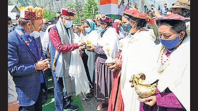 Thakur said that under the Jal Jeevan Mission 14 residential areas have been provided drinking water and 1,470 water connections have been provided. (HT PHOTO)