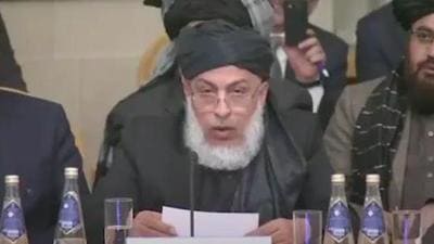 In a nearly 46-minute video posted on the Taliban’s social media platforms on Saturday, Stanekzai spoke in Pashto on the end of the war in Afghanistan and the Taliban’s plans for forming an Islamic administration based on Shariah. (TOLO NEWS.) In a nearly 46-minute video posted on the Taliban’s social media platforms on Saturday, Stanekzai spoke in Pashto on the end of the war in Afghanistan and the Taliban’s plans for forming an Islamic administration based on Shariah. (TOLO NEWS.)