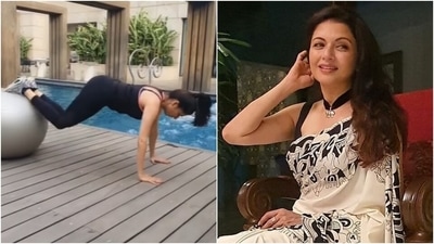 Suffering from bad posture? Take tips from Bhagyashree's Swiss Ball Knee Tuck workout video (Instagram/@bhagyashree.online) Suffering from bad posture? Take tips from Bhagyashree's Swiss Ball Knee Tuck workout video (Instagram/@bhagyashree.online)