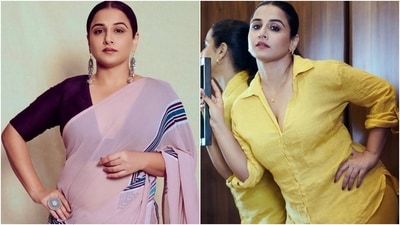 Vidya Balan in sheer printed saree or monotone separates, which look do you prefer? (Instagram/@who_wore_what_when, Instagram/@balanvidya)