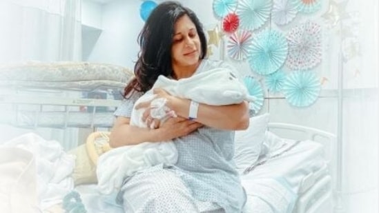 Kishwer Merchant with her son.