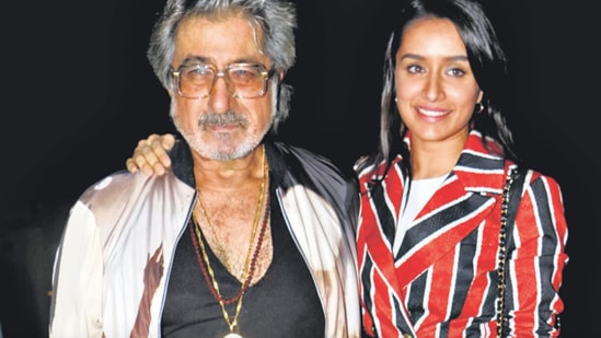 Shraddha Kapoor poses with her father, Shakti Kapoor.