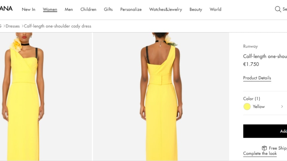 The Dolce and Gabbana dress. (dolcegabbana.com)