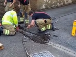 The image shows the rescue in progress.
