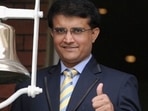 BCCI President Sourav Ganguly (R) extends his best wishes to Stuart Binny (L)