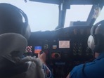 The image taken from the video shows the pilots flying into the eye of hurricane Ida.