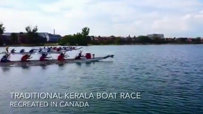 The image is taken from the video of the Kerala boat race in Canada. (Twitter/@MOS_MEA)
