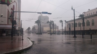An empty intersection is shown in downtown on August 29, 2021 in New Orleans, Louisiana. (AFP) An empty intersection is shown in downtown on August 29, 2021 in New Orleans, Louisiana. (AFP)