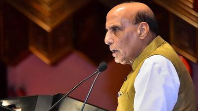 Defence minister Rajnath SIngh will travel to his constituency Lucknow on Tuesday to participate in a memorial met for Kalyan Singh and to inaugurate some developmental projects. (PTI Photo/File)