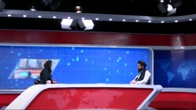 Behesta Arghand interviewing Taliban leader. (Courtesy: Tolo News/Twitter) Behesta Arghand interviewing Taliban leader. (Courtesy: Tolo News/Twitter)