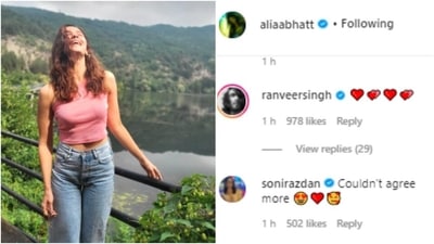 Alia Bhatt's good friend Ranveer Singh commented on the post with lots of heart emoticons. Her mother, Soni Razdan, also commented on her daughter's post and wrote, "Couldn’t agree more ." (Instagram/@aliaabhatt) Alia Bhatt's good friend Ranveer Singh commented on the post with lots of heart emoticons. Her mother, Soni Razdan, also commented on her daughter's post and wrote, "Couldn’t agree more ." (Instagram/@aliaabhatt)