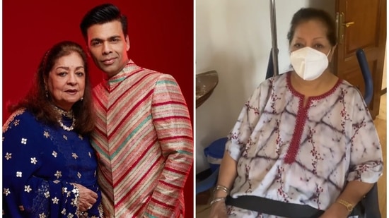 Karan Johar shared a video of his mother Hiroo Johar as she prepared to return home from the hospital.