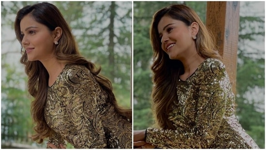 Rubina Dilaik stuns internet in <span class='webrupee'>₹</span>2k sequin bodycon dress, fans call her gorgeous(Instagram/@rubinadilaik)