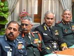 Chief of Defence Staff General Bipin Rawat with three armed forces chiefs. Chief of Defence Staff General Bipin Rawat with three armed forces chiefs.