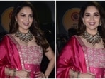 Madhuri Dixit in embroidered rani pink sharara with sleeveless kurta weaves magic
