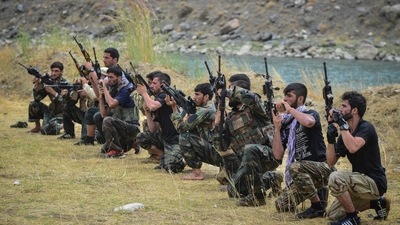Soldiers of Afghan resistance movement take part in a military training in Panjshir province. (AFP Photo) Soldiers of Afghan resistance movement take part in a military training in Panjshir province. (AFP Photo)