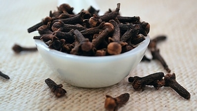 Clove oil: Clove is said to be quite effective in dealing with toothache as it numbs the pain. It has an active ingredient called eugenol, which is a natural anesthetic. You can apply it directly on the affected area or through a cotton ball. (Instagram) Clove oil: Clove is said to be quite effective in dealing with toothache as it numbs the pain. It has an active ingredient called eugenol, which is a natural anesthetic. You can apply it directly on the affected area or through a cotton ball. (Instagram)
