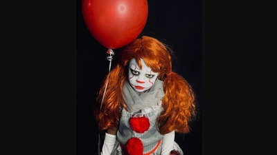 The image shows the little kid as Pennywise. (Instagram/@paint_with_dakota)
