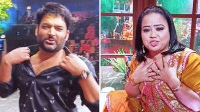 Kapil Sharma and Bharti Singh featured in Archana Puran Singh’s behind-the-scenes video from the sets of The Kapil Sharma Show. Kapil Sharma and Bharti Singh featured in Archana Puran Singh’s behind-the-scenes video from the sets of The Kapil Sharma Show.