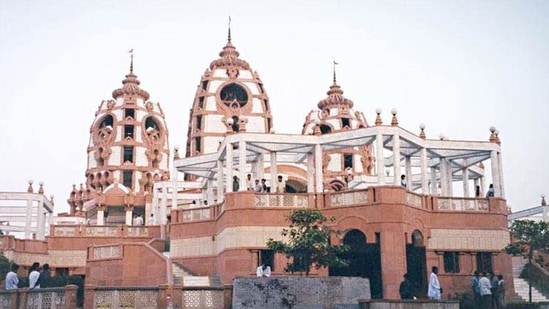The ISKCON temple in Delhi ahead of Krishna Janmashtami.(HT Photo)