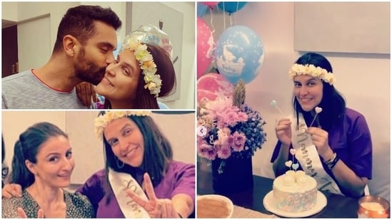Neha Dhupia shared photos from her baby shower.