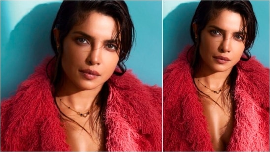 Priyanka Chopra aced the furry jacket look in her latest photoshoot.(Instagram/@priyankachopra)