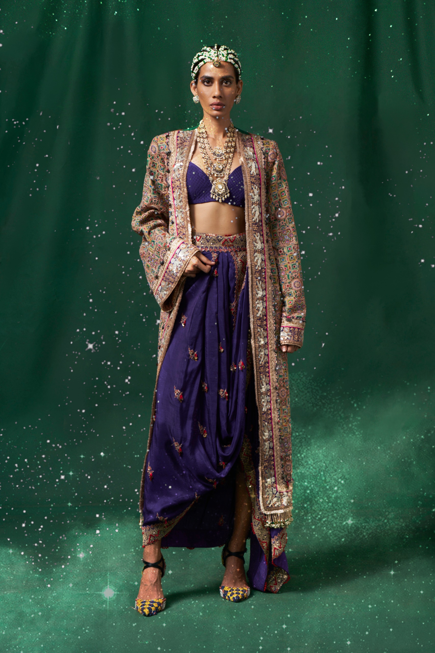 Modern day drapes teamed with traditional weaves Modern day drapes teamed with traditional weaves