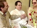Dharmendra with Dilip Kumar and Saira Banu in this throwback picture. Dharmendra with Dilip Kumar and Saira Banu in this throwback picture.