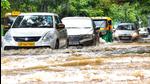 Vehicles make their way through a waterlogged road amid heavy rainfall, in New Delhi on Wednesday. (ANI) Vehicles make their way through a waterlogged road amid heavy rainfall, in New Delhi on Wednesday. (ANI)