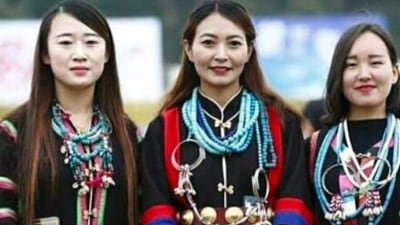 Local women deck up in traditional attires and dance on Ponung songs. (Instagram/@amazingarunachalpradesh)