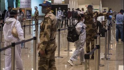 Requisite arrangements have been made at the Mumbai airport for implementation of these fresh guidelines, and the capacity of testing at the airport has been increased to 600 tests per hour. (HT PHOTO.)