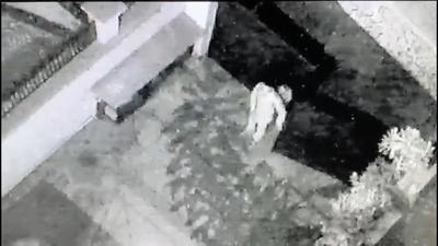 A burglar is spotted in a CCTV footage from a neighbouring residence. The Suncity RWA said that around 30 burglaries have taken place in the colony in the past six months, with locked houses targeted in most cases. (CCTV grab) A burglar is spotted in a CCTV footage from a neighbouring residence. The Suncity RWA said that around 30 burglaries have taken place in the colony in the past six months, with locked houses targeted in most cases. (CCTV grab)