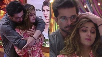 Raqesh Bapat consoles Shamita Shetty after she nominated herself on Bigg Boss OTT. Raqesh Bapat consoles Shamita Shetty after she nominated herself on Bigg Boss OTT.