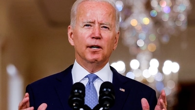 US President Joe Biden once again blamed Donald Trump for the negotiation with the Taliban and the Afghan forces for their failure. (REUTERS)