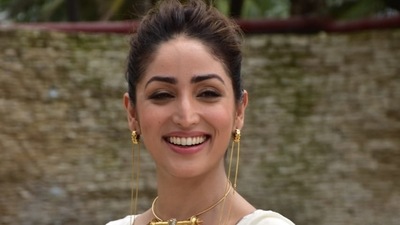 Yami Gautam at Bhoot Police promotions. 
