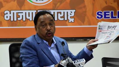 Congress pointed out that Union minister Narayan Rane had made an issue of a slip of tongue by chief minister Uddhav Thackeray while delivering his speech on Independence Day. (HT PHOTO) Congress pointed out that Union minister Narayan Rane had made an issue of a slip of tongue by chief minister Uddhav Thackeray while delivering his speech on Independence Day. (HT PHOTO)