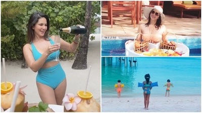Sunny Leone is in the Maldives with her family.