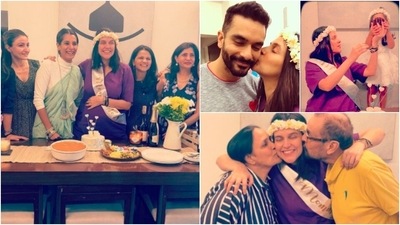 In one of the captions, Neha Dhupia revealed that this is the first time she has been surprised and that it was worth the wait. Check out the baby shower photos here. (Instagram/@nehadhupia) In one of the captions, Neha Dhupia revealed that this is the first time she has been surprised and that it was worth the wait. Check out the baby shower photos here. (Instagram/@nehadhupia)
