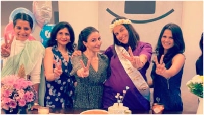 Neha Dhupia's bestie, Soha Ali Khan was also seen celebrating the occasion. (Instagram/@nehadhupia) Neha Dhupia's bestie, Soha Ali Khan was also seen celebrating the occasion. (Instagram/@nehadhupia)