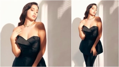 Nora Fatehi opted for minimal makeup and waved her hair. (Instagram/@norafatehi) Nora Fatehi opted for minimal makeup and waved her hair. (Instagram/@norafatehi)
