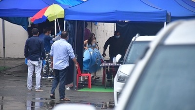 Sara Ali Khan at a shoot. 