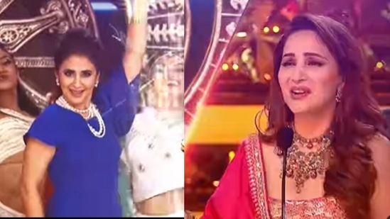 Madhuri Dixit cheers for Urmila Matondkar on Dance Deewane 3. 