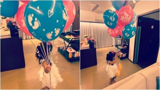 These adorable pictures of Neha Dhupia and Angad Bedi's daughter Mehr Dhupia will surely make your day.(Instagram/@nehadhupia)