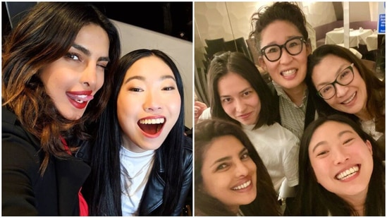 Priyanka Chopra with Awkwafina, Sandra Oh, and Michelle Yeoh.