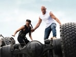 Fast & Furious 9 The Fast Saga movie review: Nathalie Emmanuel and Vin Diesel in a still from the new Fast & Furious film.(AP)
