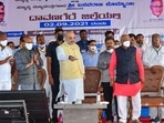 Union home minister Amit Shah inaugurates Police Public School and GMIT central library in Davangere, Karnataka, on Thursday.(PTI Photo) Union home minister Amit Shah inaugurates Police Public School and GMIT central library in Davangere, Karnataka, on Thursday.(PTI Photo)