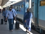 Passengers boarding the afternoon Shatabdi Express at the Chandigarh railway station.(Sant Arora/HT) Passengers boarding the afternoon Shatabdi Express at the Chandigarh railway station.(Sant Arora/HT)